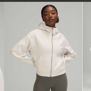 Lululemon scuba oversized zip up hoodie in white opal!